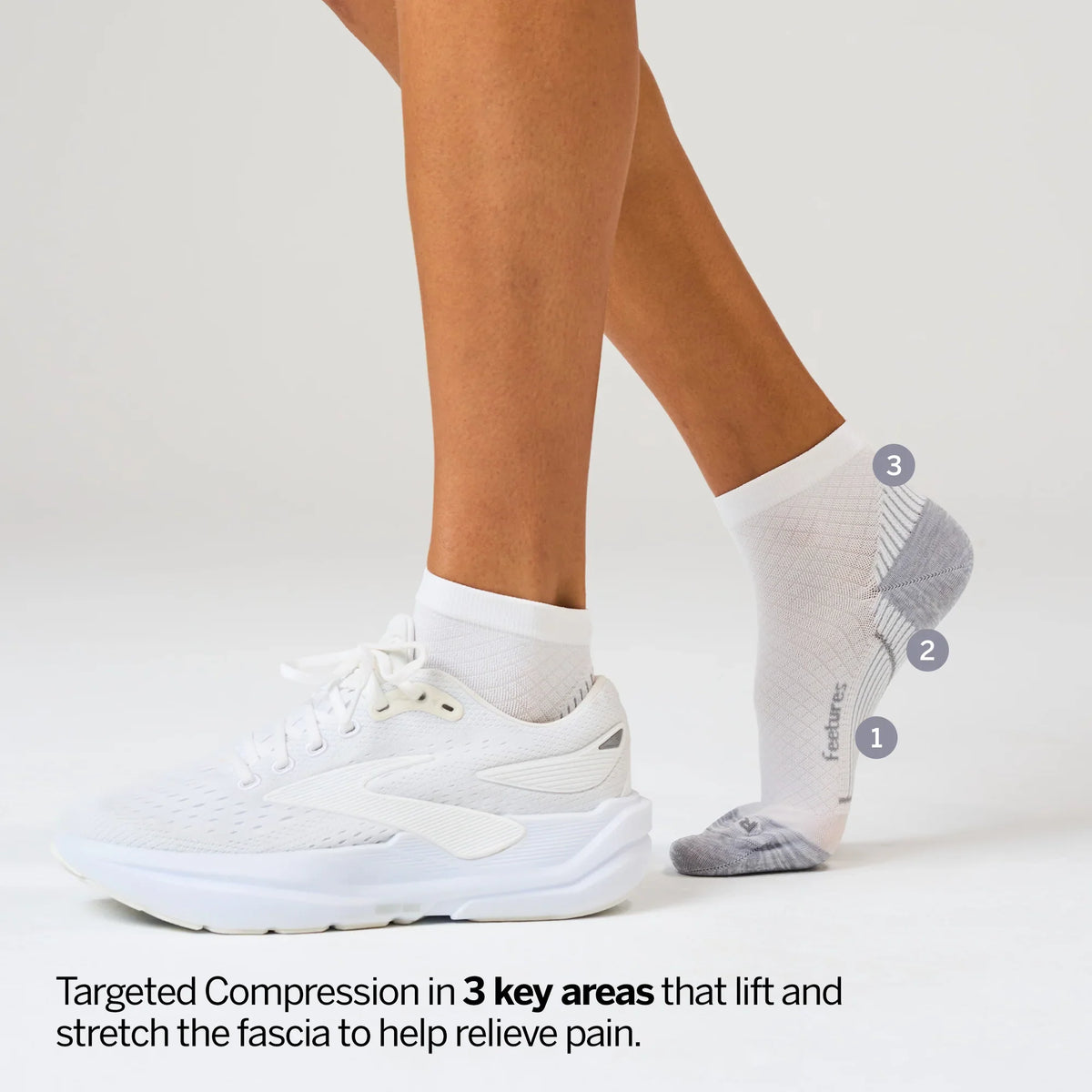 Plantar Fasciitis Relief Sock Light Cushion Quarter 6 Pack